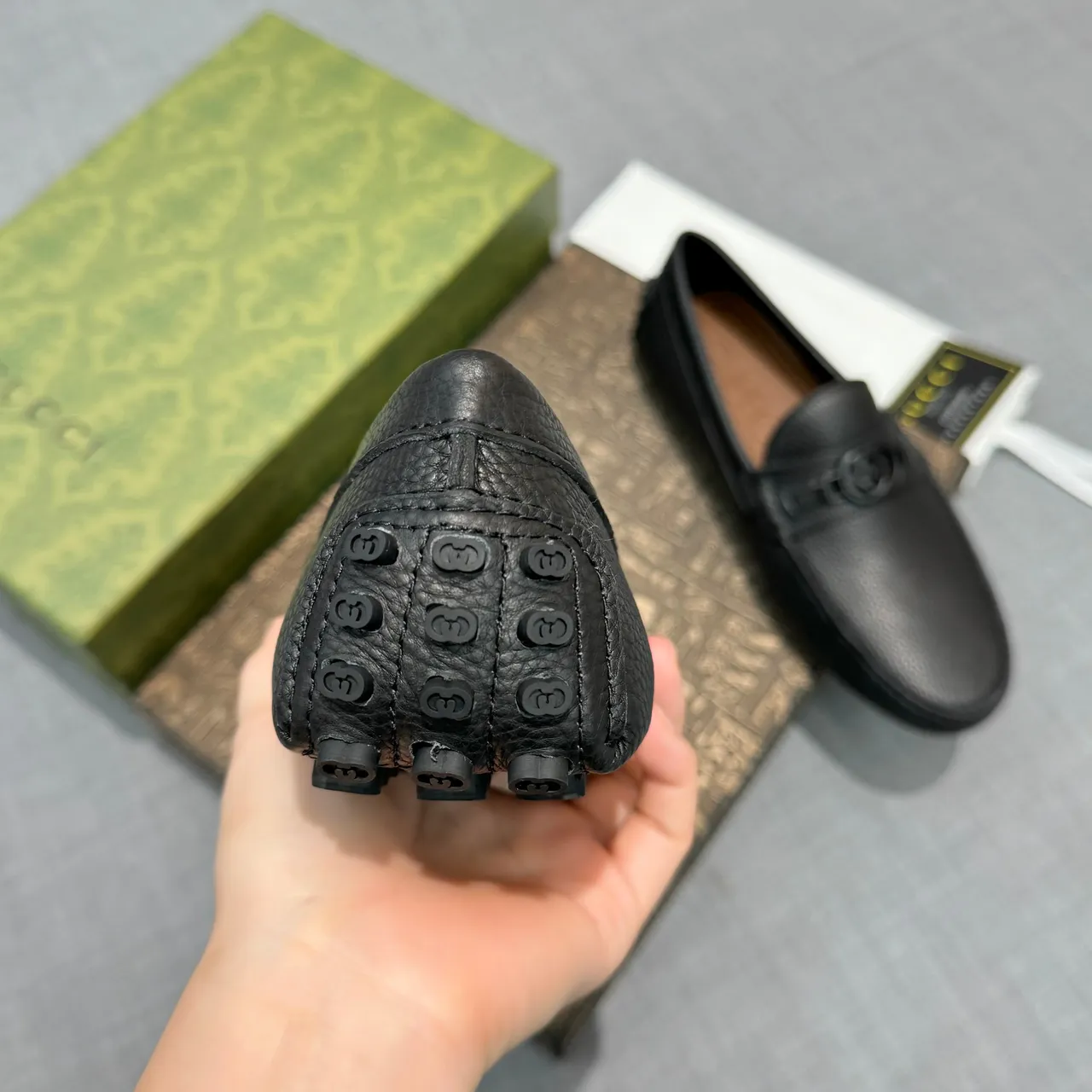Gucci Horsebit 1955 লোফার কালো পেবল্ড লেদার লোফার 4