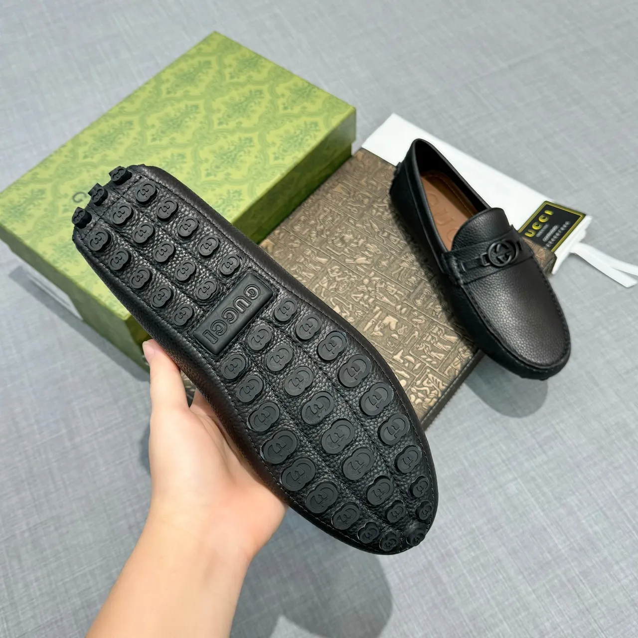 Gucci Horsebit 1955 লোফার কালো পেবল্ড লেদার লোফার 5