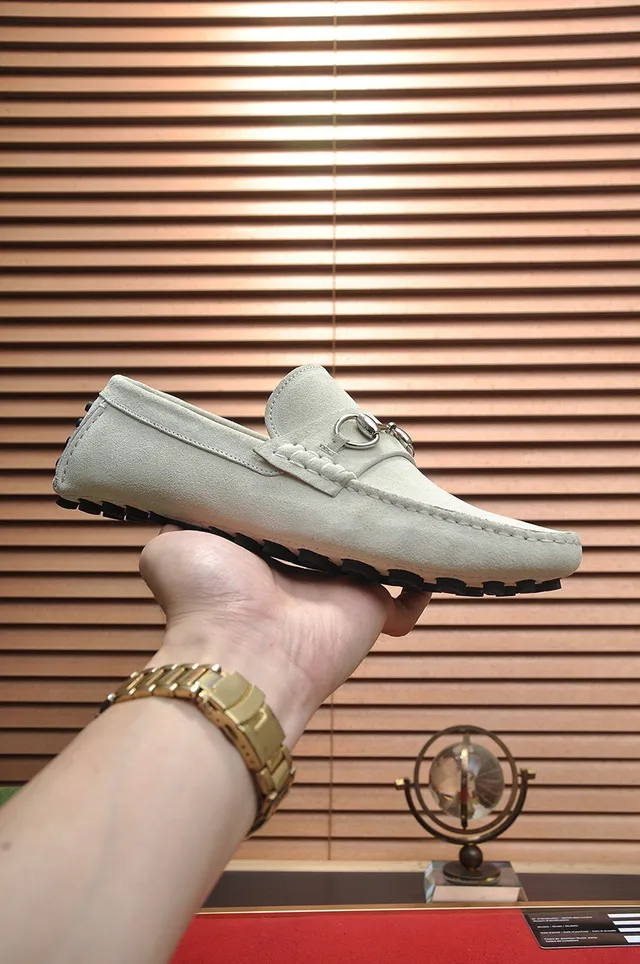 Gucci Horsebit 1955 Off-White mocassins en daim 4