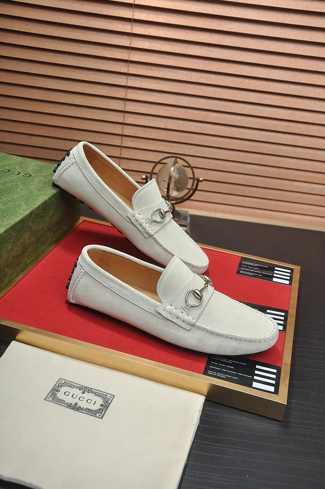 Gucci Horsebit 1955 Off-White mocassins en daim 6