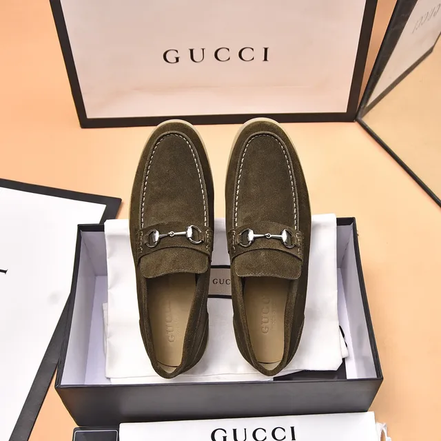 Gucci Horsebit 1955 Mocassins de camurça verde oliva 3