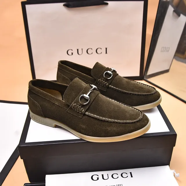Gucci Horsebit 1955 Mocassins de camurça verde oliva 4