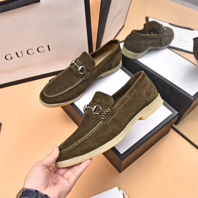 Gucci Horsebit 1955 Mocassins de camurça verde oliva 5