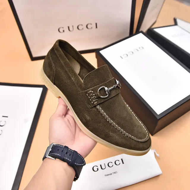 Gucci Horsebit 1955 Mocassins de camurça verde oliva 6