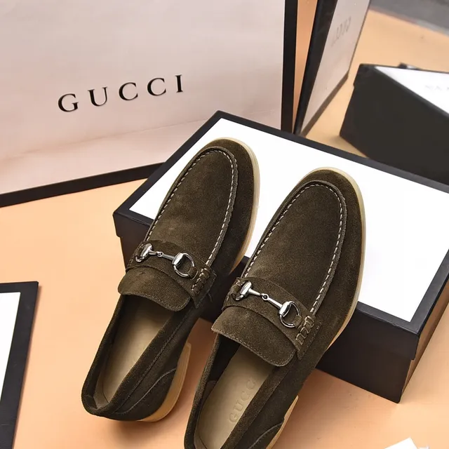 Gucci Horsebit 1955 Mocassins de camurça verde oliva 8