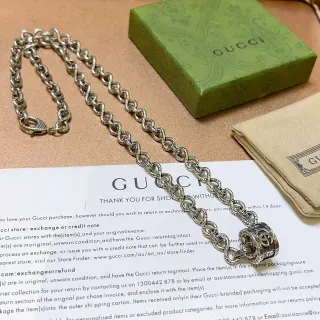 Gucci Interlocking G Pendant Twisted-Link সিলভার নেকলেস