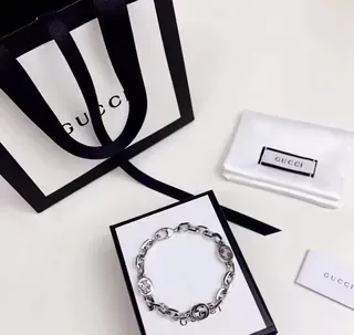 Gucci Interlocking G Silver Chain Bracelet 4