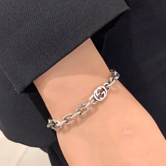 Gucci Interlocking G Silver Chain Bracelet 5