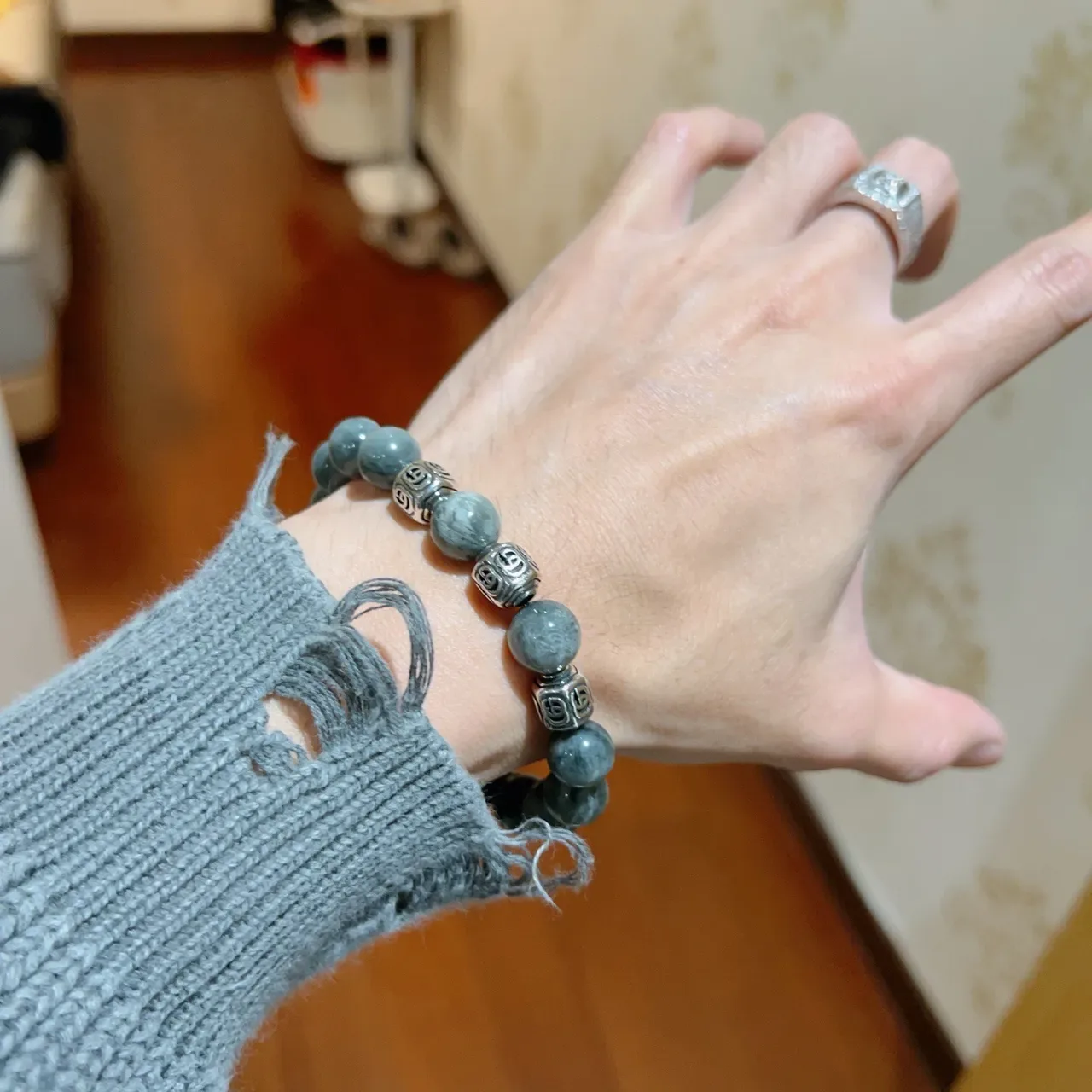Gucci Interlocking G Stone Bead Stretch Bracelet 5