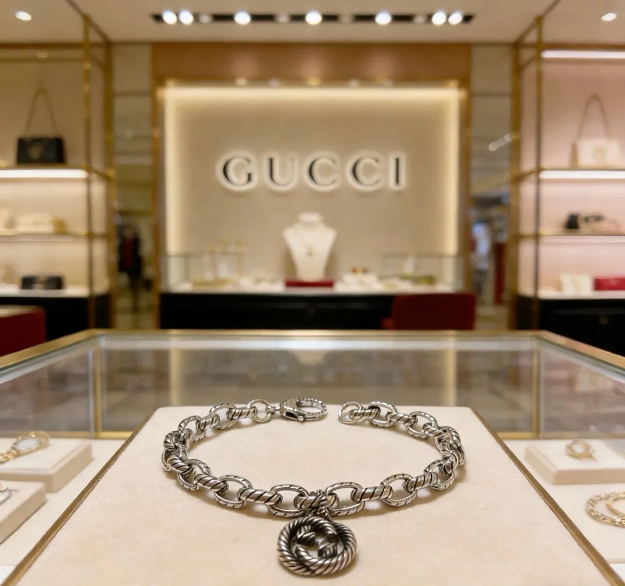 Gucci Interlocking G Twisted-Link Silver-Toned Bracelet 6