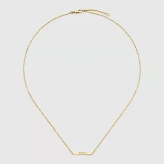 Gucci Logo Bar Pendant Chaîne Box Dorée