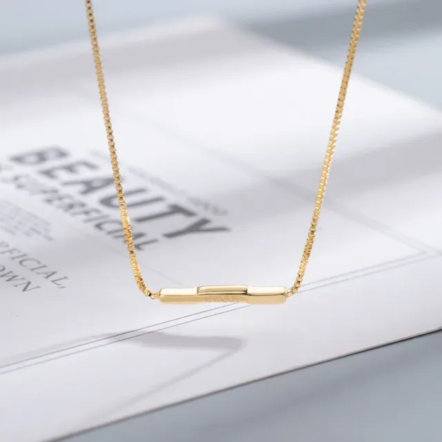 Gucci Logo Bar Pendant সোনার বক্স চেইন হার 7