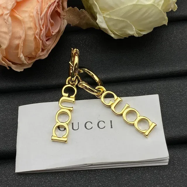 Gucci Logo Hoop Gold-Tone Earrings 4