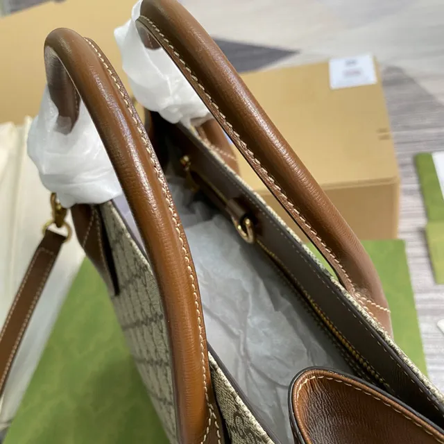 Gucci Ophidia Beige and Brown GG Monogram Tote Bag 4