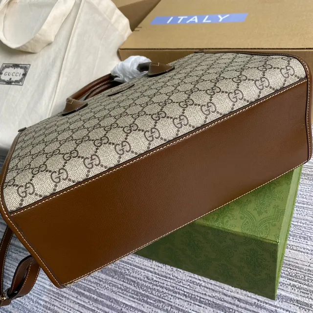 Gucci Ophidia Beige and Brown GG Monogram Tote Bag 7