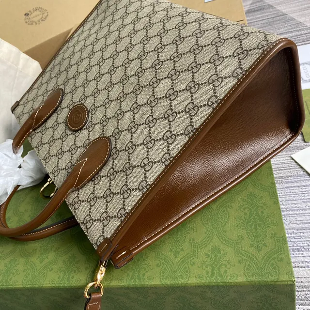 Gucci Ophidia Beige and Brown GG Monogram Tote Bag 8