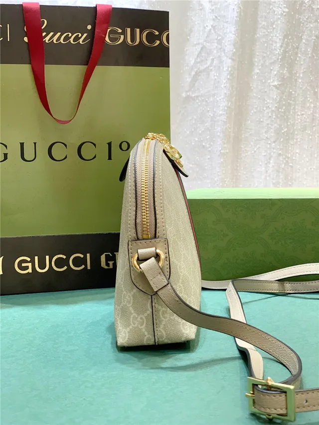 Gucci Ophidia 米色 GG Monogram Canvas Web Stripe Chain Bag 16