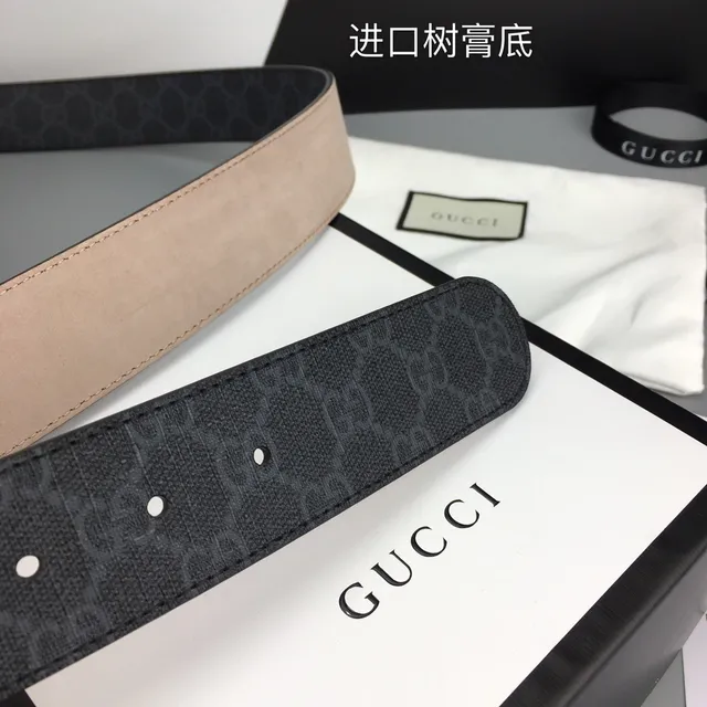 Gucci Ophidia কালো বেইজ GG Monogram ক্যানভাস Interlocking G বাকেল চামড়ার বেল্ট 7