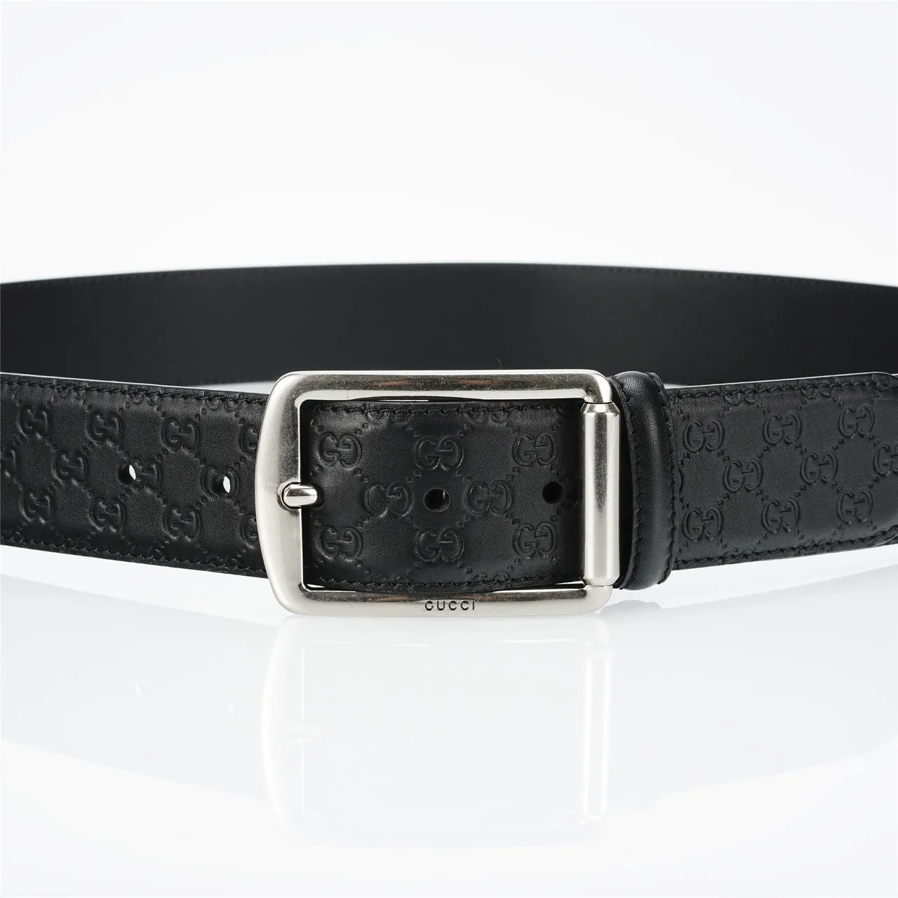 Gucci Ophidia Embossed GG Black Leather Belt 8