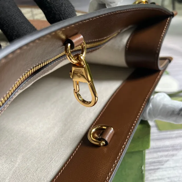 Gucci Ophidia GG Monogram Canvas bolso tote beige y marrón 3