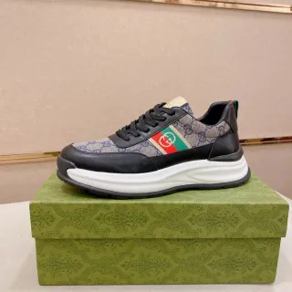 Gucci Screener GG Monogram Lona y cuero Negro Rojo Verde Web Lifestyle Sneakers