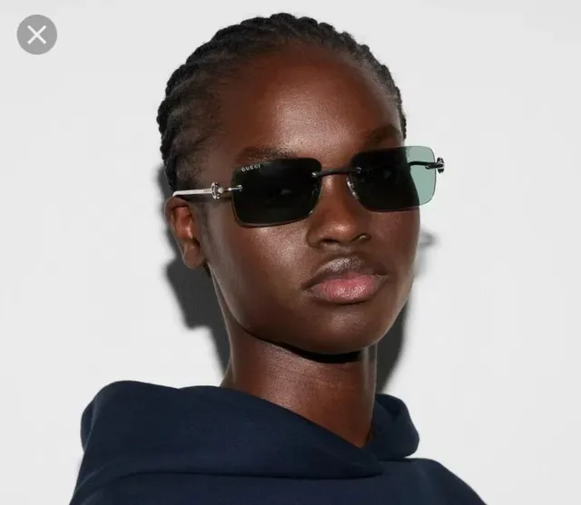 Gucci Screener Plata Transparente Sin Marco Rectangular Gafas de Sol 2