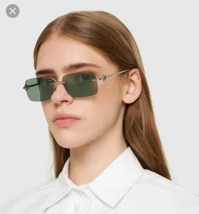 Gucci Screener Plata Transparente Sin Marco Rectangular Gafas de Sol 4