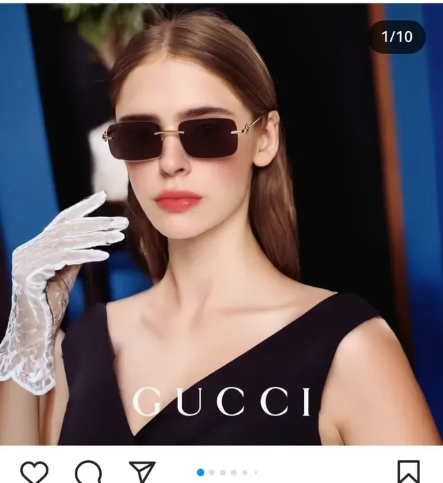 Gucci Screener Plata Transparente Sin Marco Rectangular Gafas de Sol 5