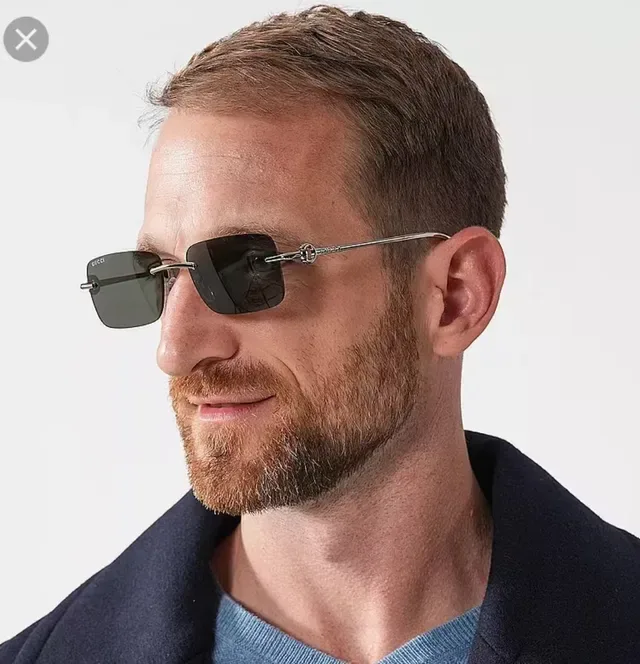 Gucci Screener Plata Transparente Sin Marco Rectangular Gafas de Sol 8