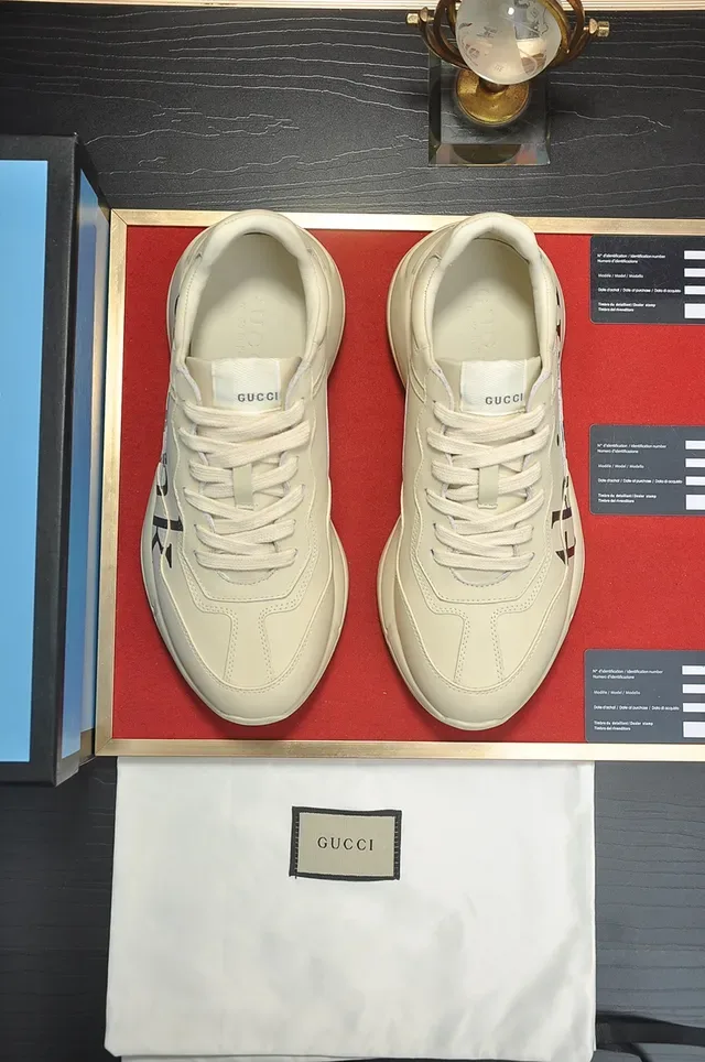 Gucci Screener Thank Print Off-White Chunky Sneakers 5
