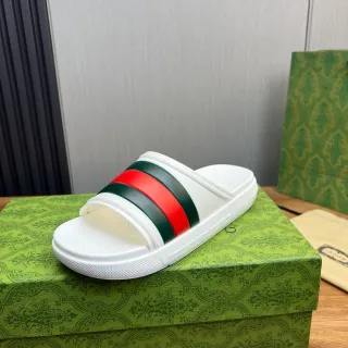 Gucci Screener أبيض أخضر أحمر شبكي شريط نعال