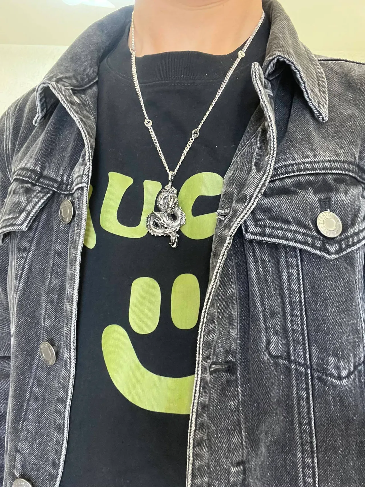 Gucci Silver Sculpted Dragon Pendant Curb Chain Necklace 9