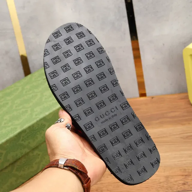 Gucci Slide Preto Vermelho GG Monogram Sola Web Stripe Alça 4
