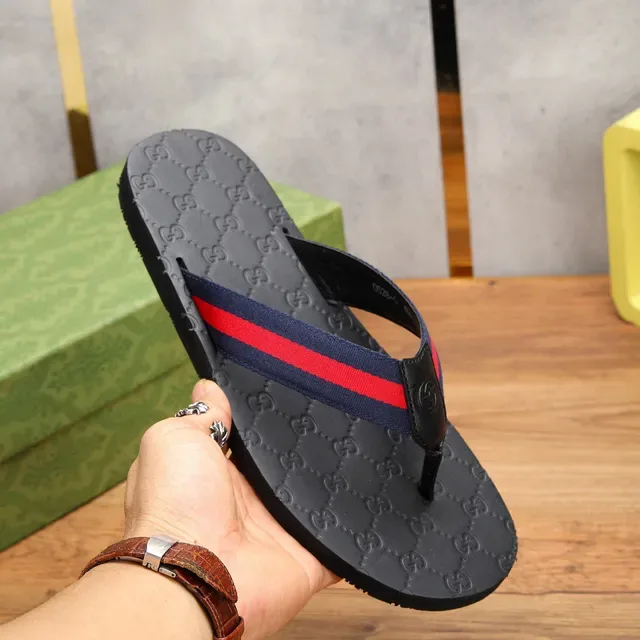 Gucci Slide Preto Vermelho GG Monogram Sola Web Stripe Alça 6