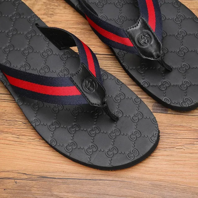 Gucci Slide Preto Vermelho GG Monogram Sola Web Stripe Alça 9