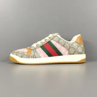 Gucci Tennis 1977 Beige Rosa Verde Web Estilo de Vida Zapatillas