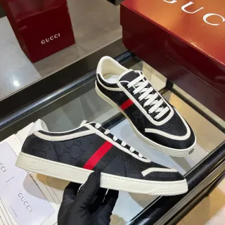 Gucci Tennis 1977 Negro Blanco Rojo Web Zapatillas Lifestyle