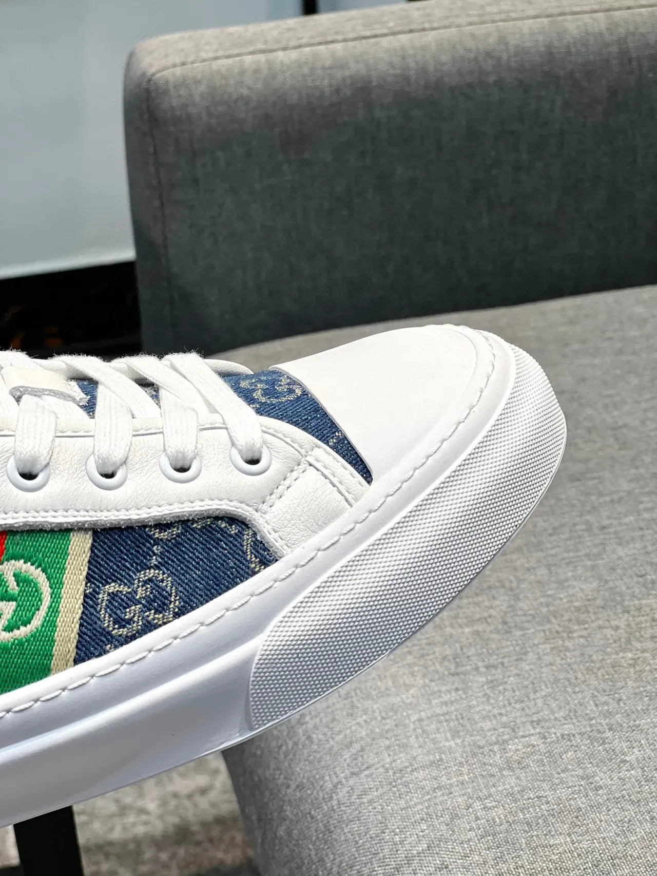 Gucci Tennis 1977 Zapatillas Lifestyle en Denim y Blanco 3