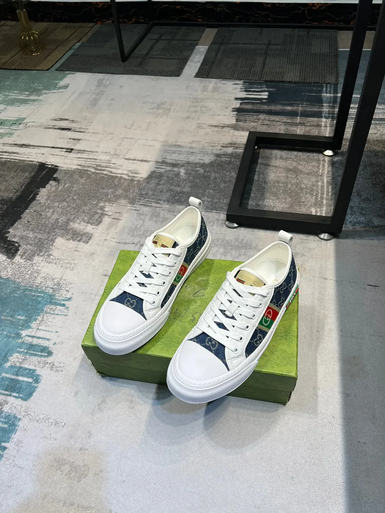 Gucci Tennis 1977 Zapatillas Lifestyle en Denim y Blanco 5