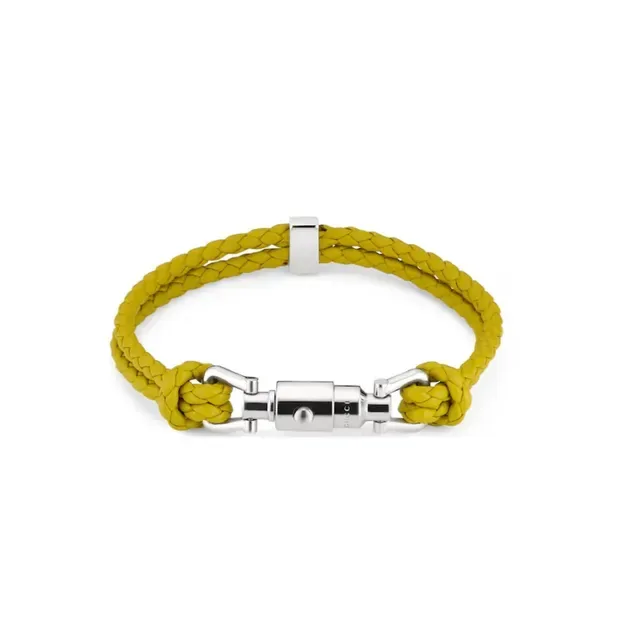 Gucci Web Bracelet Rouge et Vert en Cuir Tressé 8