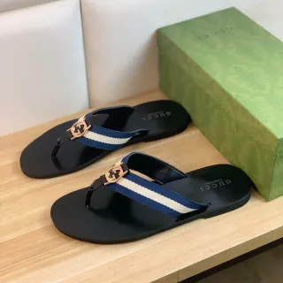 Gucci ويب ستريب إنترلوكينج ج بكل نعال سوداء