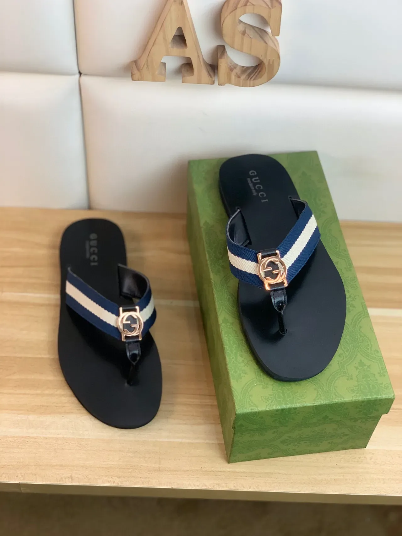 Gucci Web Stripe Interlocking G Buckle Black Slippers 7