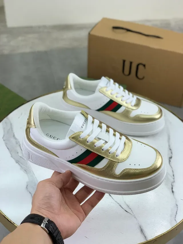Gucci সাদা সোনা লো টপ প্ল্যাটফর্ম সোল লাইফস্টাইল স্নিকার 4