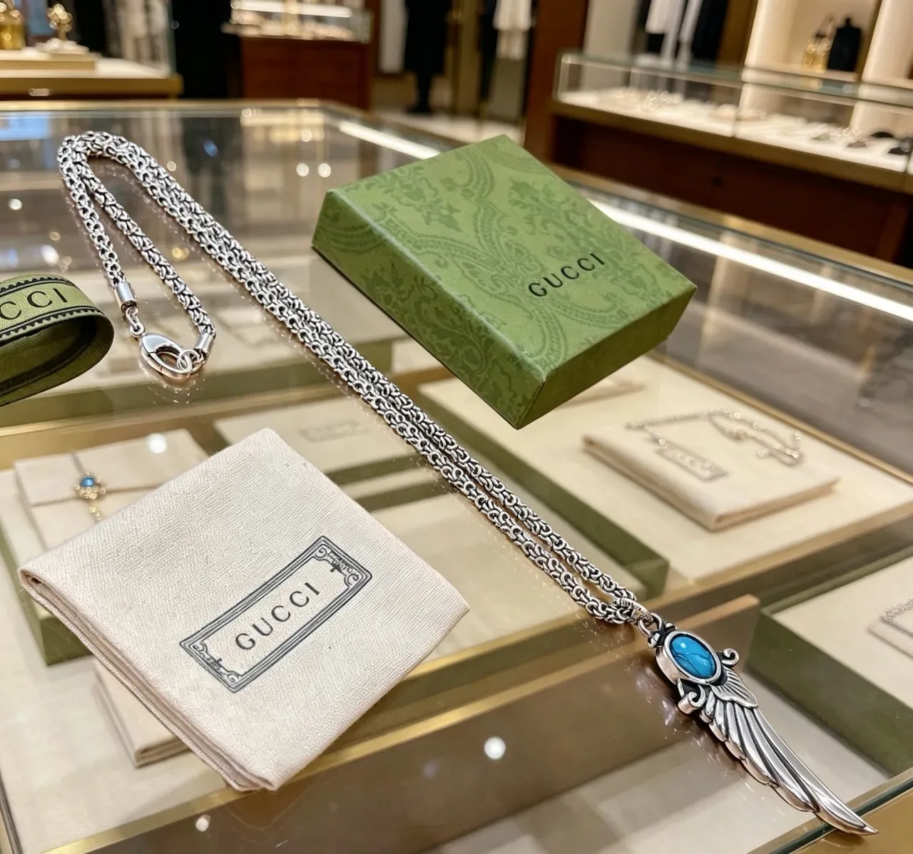 Gucci Winged Dagger Collier Pendentif Turquoise 6