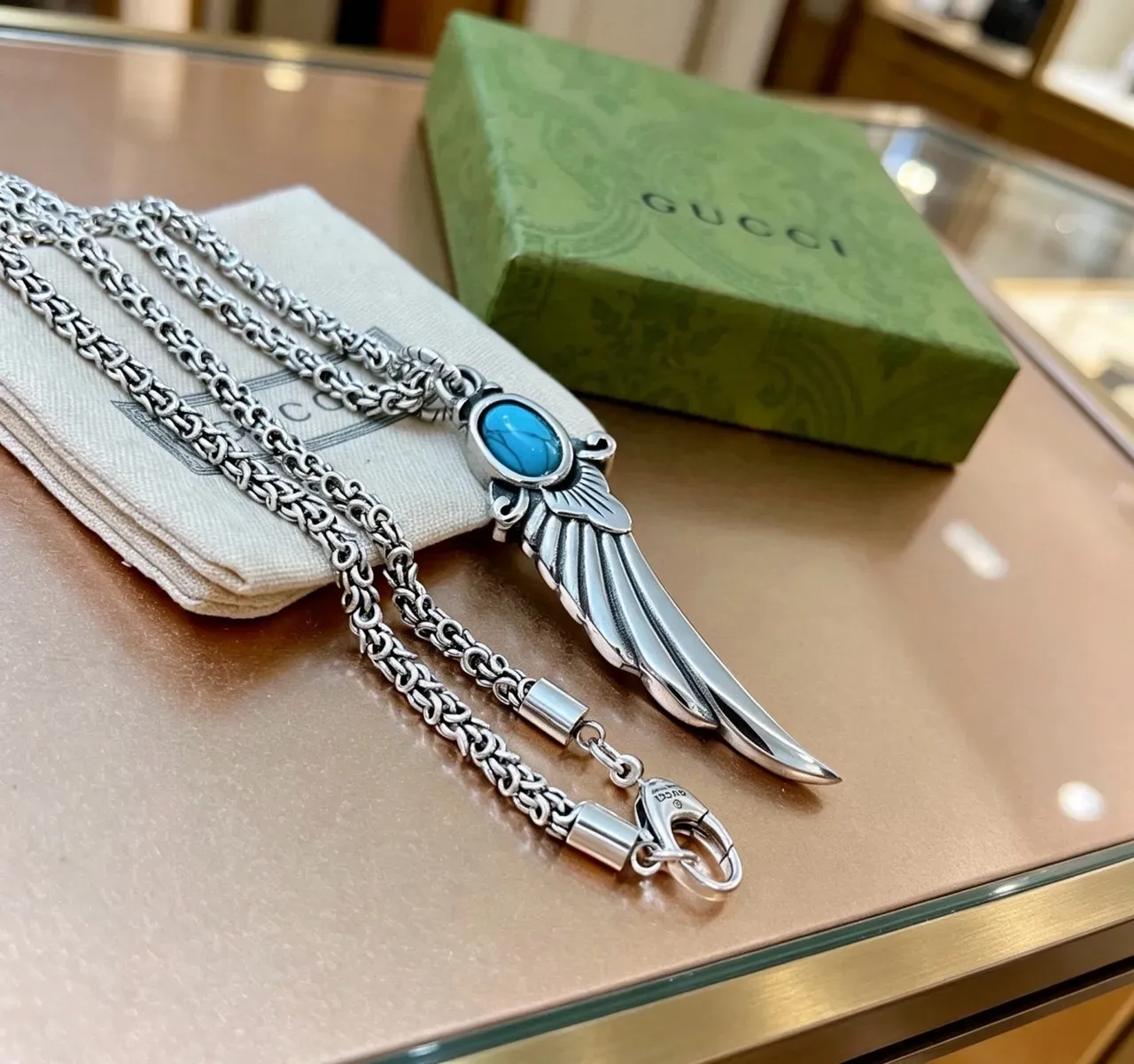 Gucci Winged Dagger Collier Pendentif Turquoise 8