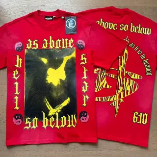 Hellstar As Above So Below Graphic Print Red T-Shirt
