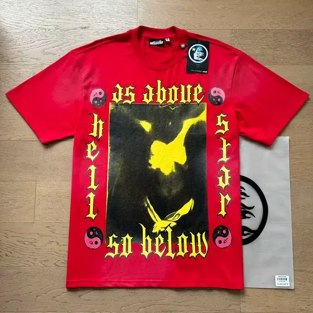 Hellstar As Above So Below 图案印花红色T恤 2