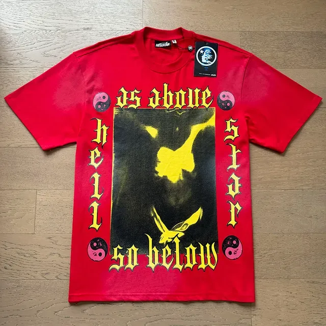 Hellstar As Above So Below 图案印花红色T恤 3