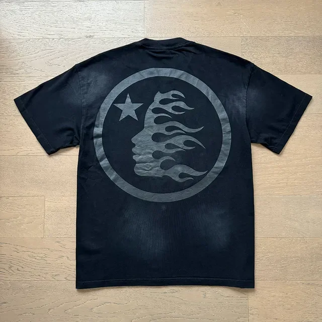 Hellstar Black Silver Oversized Fit Metallic Graphic Print T-Shirt 7