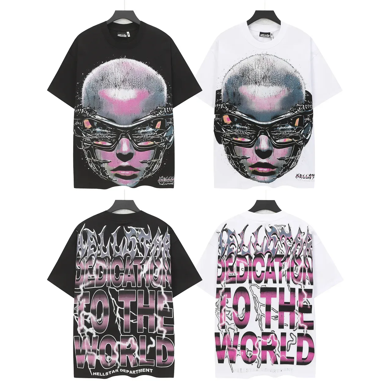 Camiseta oversized gráfica cyberpunk Hellstar Department 4